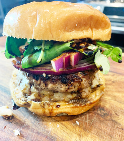 Lamb Burgers with Honey Balsamic Reduction