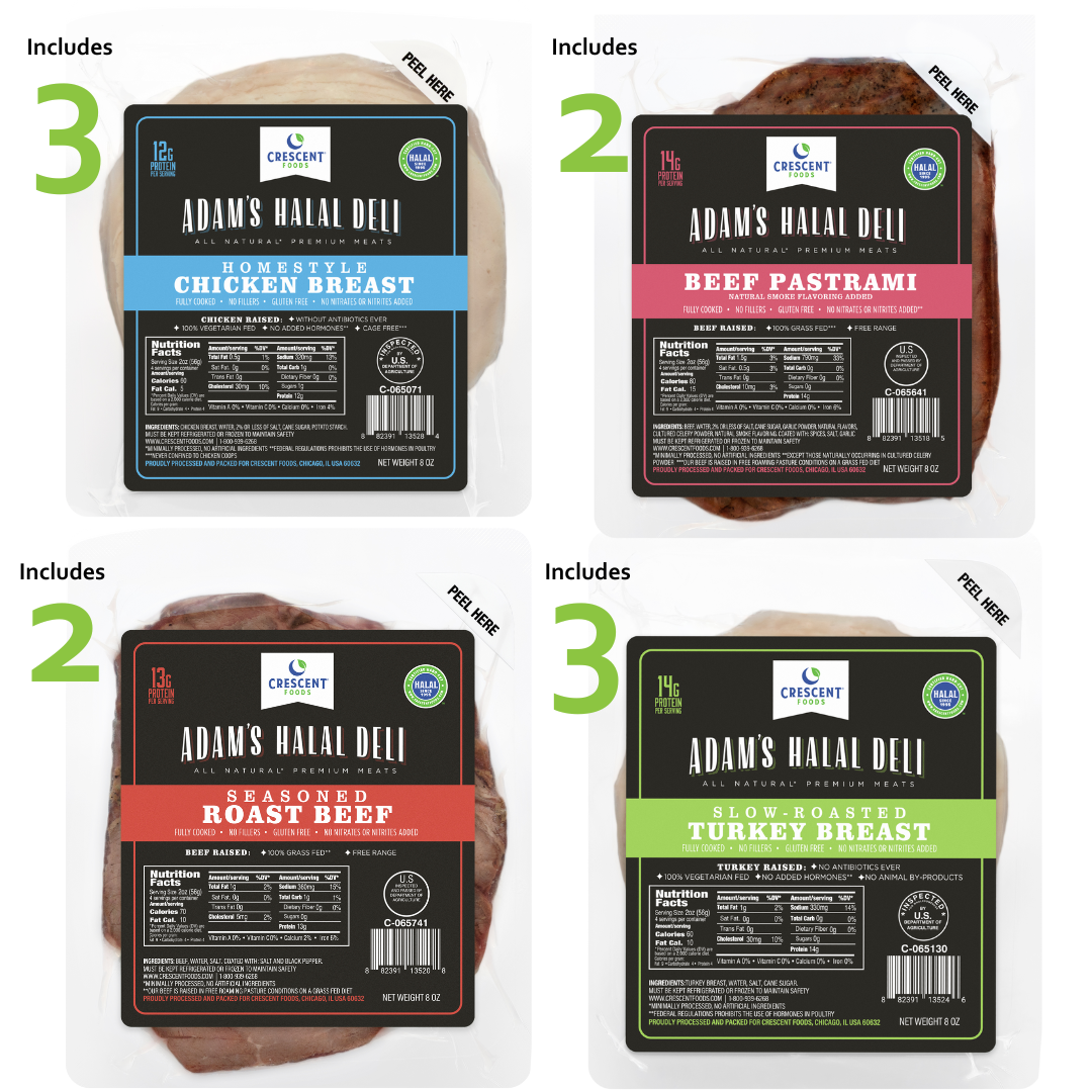 Adam's Halal Deli 12-Pack Variety Deli Sampler Bundle