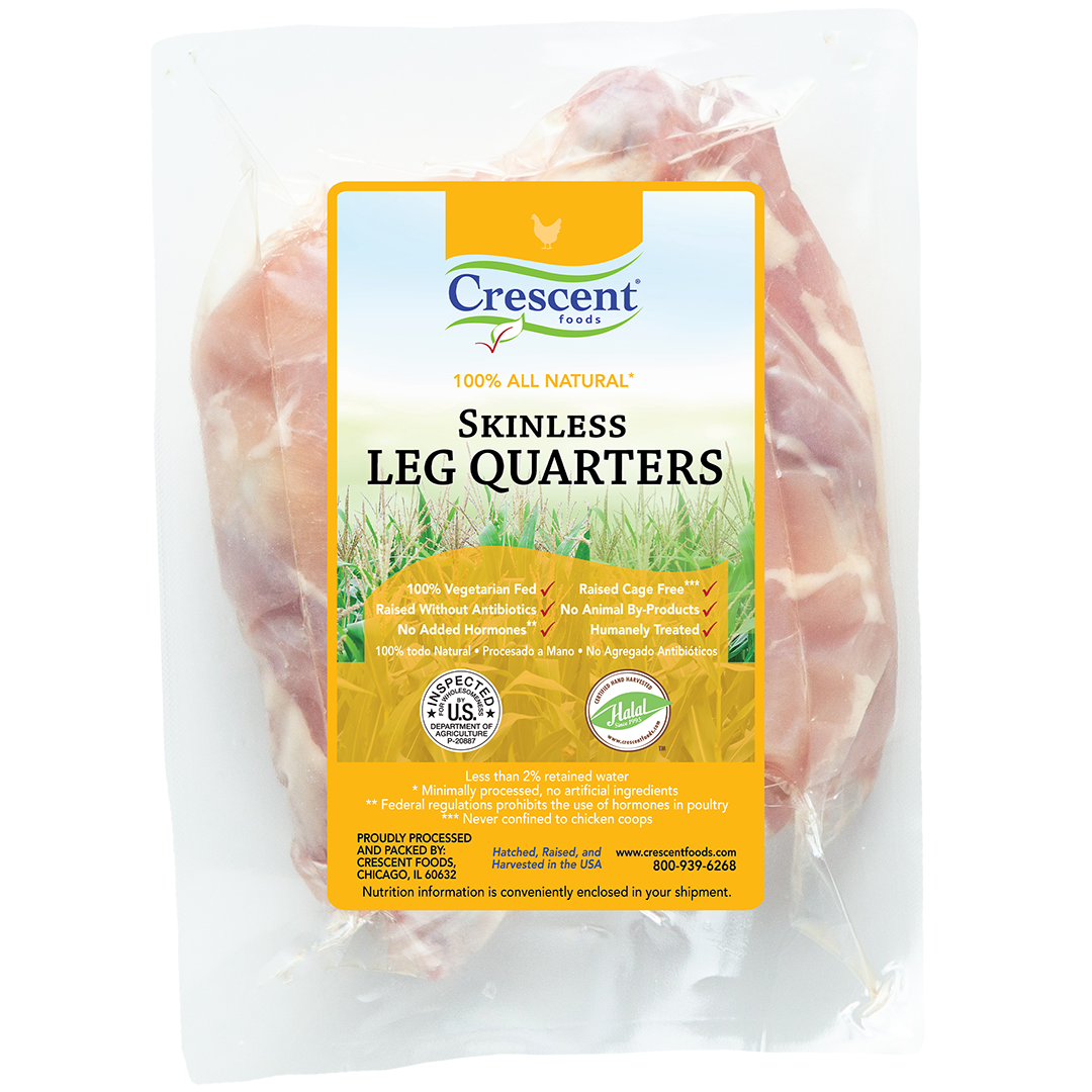 Skinless Leg Quarters Approx. 1 lb. Crescent Foods